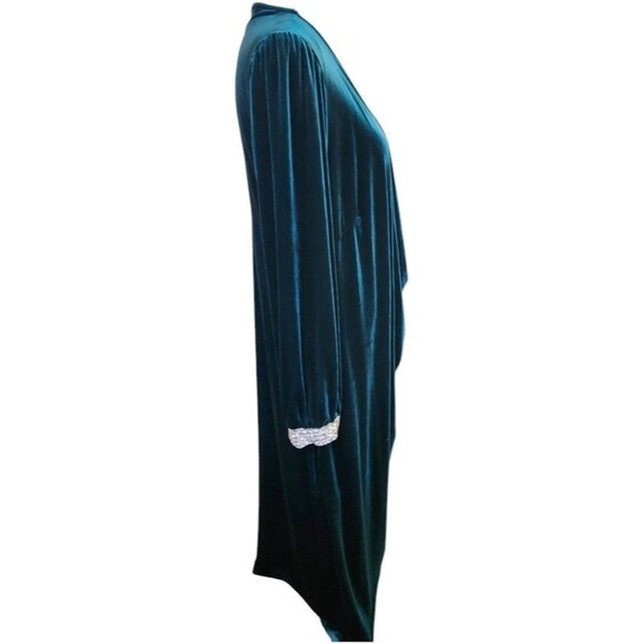 JM Studio by John Meyer Green Velvet Rhinestone Wrap Maxi Dress Size 20W - Picture 3 of 10